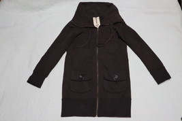 FOREVER Womens Full Zip Long Black Sweat Coat Size M - $34.99