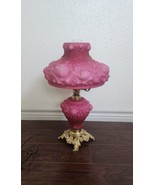 Vintage 1950s Fenton Case Glass Puffy Rose Pink Gone with the Wind Table... - £315.56 GBP