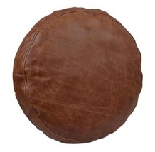 Genuine Decorative Throw Home Decor Brown Sheepskin Round Leather Cushio... - £30.88 GBP