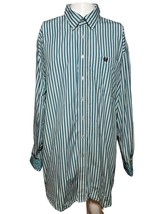 Cinch Button Up Shirt Men&#39;s 2X Tall Blue Stripes Long Sleeve Casual West... - $29.25