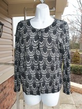 Nwot Talbots Black&amp;White Print Sweater Pm - £23.51 GBP