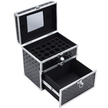  alloy make up train case manicure polish storage organzier beauty suitcase with mirror thumb200