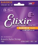 Elixir Nanoweb Acoustic Extra Light, 10-47 - £13.36 GBP