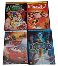 Disney Movie DVD Lot of 4 Incredibles Alice in Wonderland Cars Enchanted - £6.29 GBP