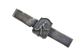 925 Sterling Silver  Vintage Oxidized Tennis Player Detail Tie Clip  TR1416 - $48.42