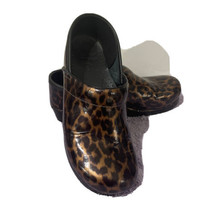 DANSKO Black/Brown Cheetah Patent Leather  Professional Clogs EU41/US10.... - £24.92 GBP