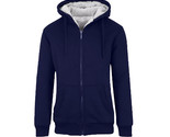 Q-ACTIVE Men&#39;s Modern Fit Sherpa Lined Fleece Zip-Up Navy Hoodie XL - $19.79