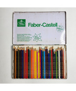Vintage A W Faber Castell 2145 Colored Pencils Puzzle Type Lot of 35 in Tin Case - $69.19