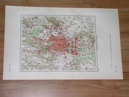1914 Original Antique Map Of Vinity Of Paris / Versailles / France - £21.94 GBP