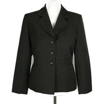 LeSuit Womens Jacket Size 10P Blazer Brown Shoulder Pads Lined Buttons Career - £23.05 GBP