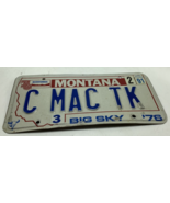 Vanity BIG TRUCK license plate Mack Rig Montana 1976 &quot;C MAC TK&quot; Bicenten... - £35.23 GBP