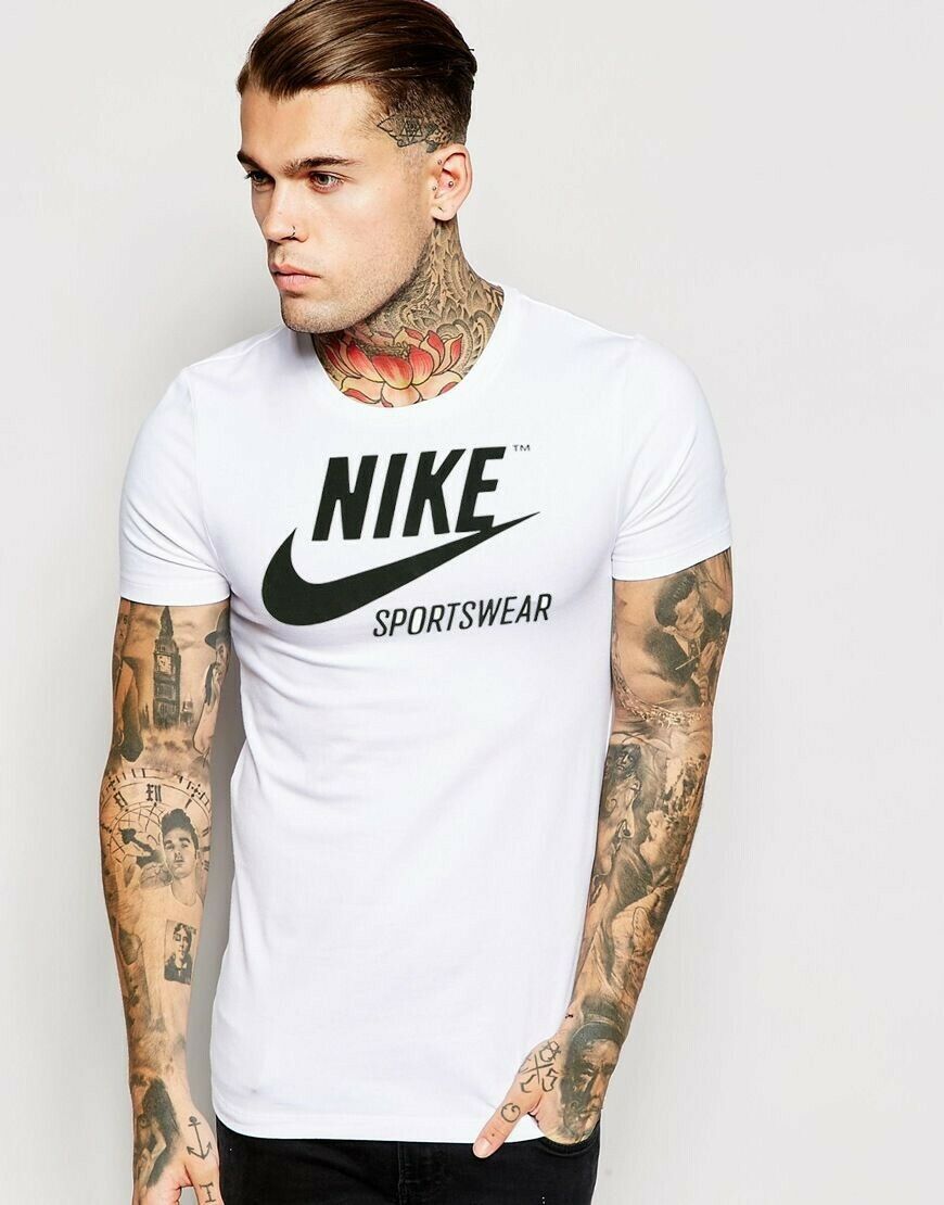 Nike Sportswear JDI Swoosh. Men&#39;s Short sleeve T-Shirt- White/Black. Siz... - $39.59