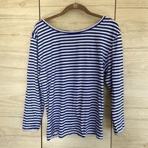 J Crew Womens Size L Long Sleeve T Shirt Top Cotton Striped Good #w52 - £7.57 GBP
