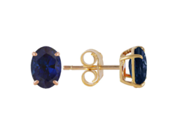2 Carat 14K Solid Yellow Gold Stud Earrings Natural Sapphire Gemstone - £228.70 GBP
