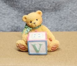 1995 Enesco Cherished Teddies Alphabet Block Letter &quot;V&quot;, 158488V - £6.75 GBP