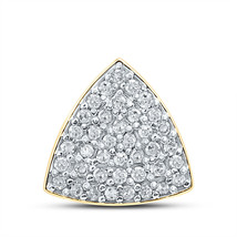 10kt Yellow Gold Womens Round Diamond Triangle Pendant 1/10 Cttw - £103.26 GBP