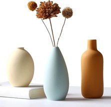 Abbittar Ceramic Vase Set Of 3, Small Flower Vases For Rustic Home, Multicolor - £33.66 GBP