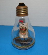 Hand Made Unique Miniature Ship In A Light Bulb 4.5&quot; Tall - £12.54 GBP