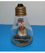 Hand Made Unique Miniature Ship In A Light Bulb 4.5&quot; Tall - £12.74 GBP