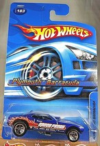 2005 Hot Wheels Collector #183 Plymouth Barracuda Blue w/Chrome 5 Spoke-Variant - £6.84 GBP