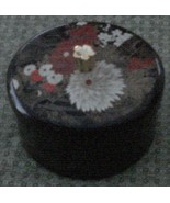 Nice Plastic Trinket Box, Japan, Asian Floral Pattern, Gold Tone Pull Ha... - $222.02 MXN
