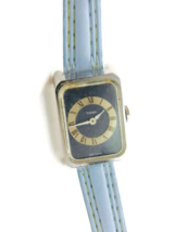 Timex Wind Up New Baby Blue Leather Band Vintage Women Watch Mechanical - £38.80 GBP