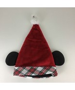 Disney Parks Mickey Mouse Ears Santa Hat Christmas Plaid Adjustable New ... - $55.62 CAD