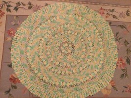 Round hand crocheted afghan baby crib blanket lap throw - £18.99 GBP