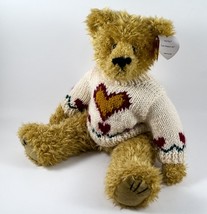 Ty Attic Treasures Collection &quot;Heartley&quot; Plush Bear Sweater &amp; Tags 1993 Jointed - £6.40 GBP