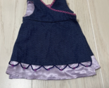 American Girl Doll clothes Denim Jumper Dress only purple satin pink bea... - $11.87