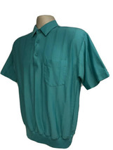 Classics Mens Vintage Hipster Green Blue Pullover Shirt Large Pocket Stretch - £15.81 GBP
