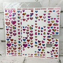 Heart Stickers Prism Shimmer Lot Of 2 Sheets Scrapbooking Valentines Love  - $9.89