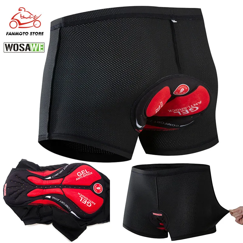 WOSAWE Men&#39;s Motorcycle Underwear 3D Gel Padded Cycling Shorts for Women - £31.82 GBP