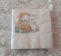 Vintage Easter Napkins Baby Bunny with Basket by Hallmark FREE SHIPPING - £9.54 GBP