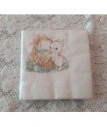 Vintage Easter Napkins Baby Bunny with Basket by Hallmark FREE SHIPPING - £9.56 GBP