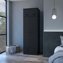 Lakewood Black Armoire - Double Door &amp; Drawer - $8,192.05 MXN