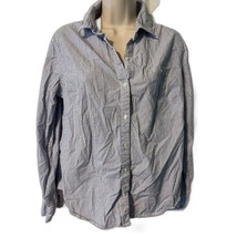 Women&#39;s Mossimo Supply Co. Blue Stripe Button-Down Shirt L - £10.12 GBP