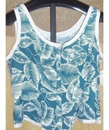 Nine West Tank Top Green White Floral Print shirt Misses Size 16 - £9.44 GBP