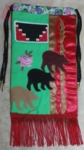 Native American Patchwork BEAR Paw 3 Brothers Bear DANCE PowWow Bag Purse Ribbon - £79.92 GBP
