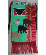 Native American Patchwork BEAR Paw 3 Brothers Bear DANCE PowWow Bag Purs... - $137.86 CAD