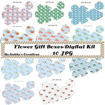 Flower Gift Boxes46 Digital Kit-Mothers Day-Paper-ArtClip-Gift Tag-Jewelry - £0.99 GBP