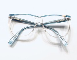 Vintage 80’s Safilo Young Fashion Elasta 2545 Clear Blue Marble kids eyeglasses - £39.10 GBP