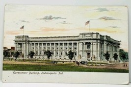 Indianapolis Indiana Government Building Glitter Decorated Postcard J3 - £5.55 GBP