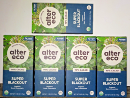 (5) Bars - Alter Eco Organic Dark Chocolate Bars- Super Blackout, 2.65 OZ - £49.22 GBP