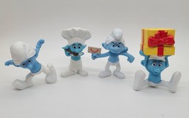 McDonald&#39;s Happy Meal Peyo Blue Smurf Figures Lot of 4 Smurfs 2011-2013 - $18.82