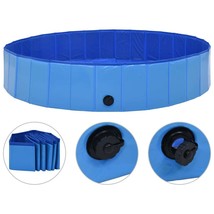 Foldable Dog Swimming Pool Blue 160x30 cm PVC - £33.55 GBP