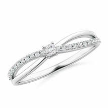 Prong Set Princess-Cut Diamond Split Shank Promise Ring in Silver Size 7 - £285.40 GBP