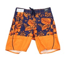 Roundtree Yorke Shorts Mens S Orange Board Short Floral Drawstring Swim ... - £20.39 GBP