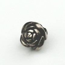 Authentic 925 Sterling Silver Rose Flower Love European Spacer Charm Bead  - $16.82