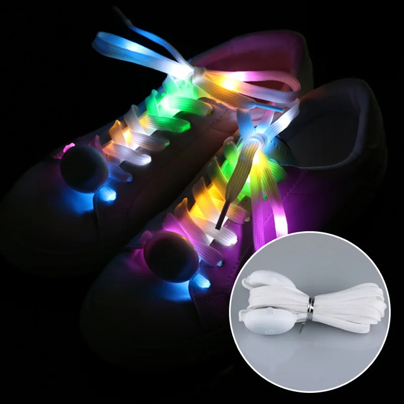 Play New LED Sport Shoe Laces Luminous Shoelaces Glow Shoe Strings Round Flash L - £23.29 GBP